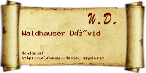 Waldhauser Dávid névjegykártya