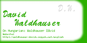david waldhauser business card